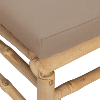 2 Piece Garden Lounge Set with Taupe Cushions Bamboo Payday Deals