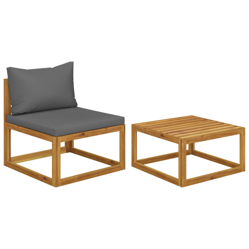 2 Piece Garden Sofa Set with Cushion Solid Acacia Wood Payday Deals
