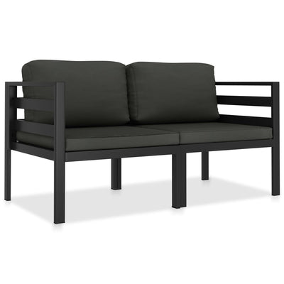 2 Piece Garden Sofa Set with Cushions Aluminium Anthracite Payday Deals