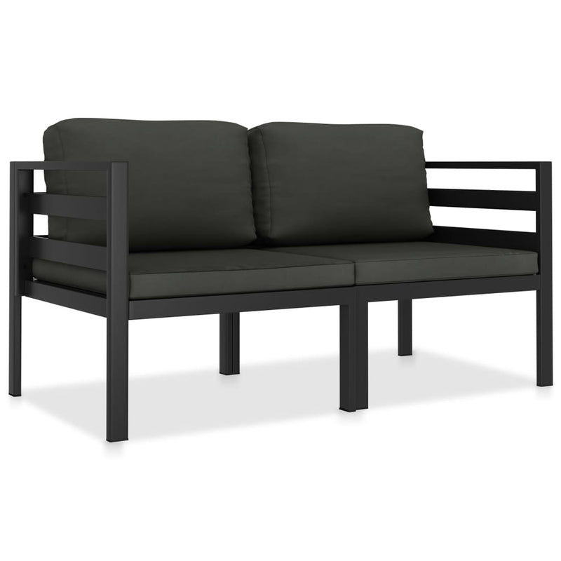 2 Piece Garden Sofa Set with Cushions Aluminium Anthracite Payday Deals