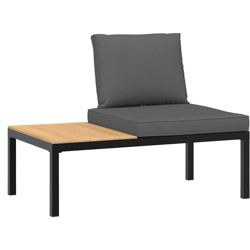 2 Piece Garden Sofa Set with Cushions Black Aluminium Payday Deals