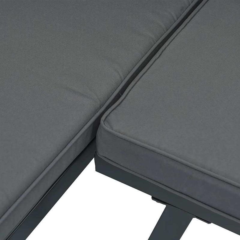 2 Piece Garden Sofa Set with Cushions Black Aluminium Payday Deals