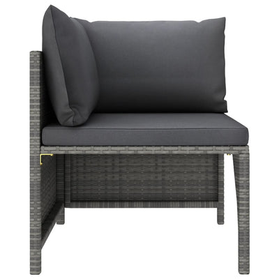 2 Piece Garden Sofa Set with Cushions Grey Poly Rattan Payday Deals