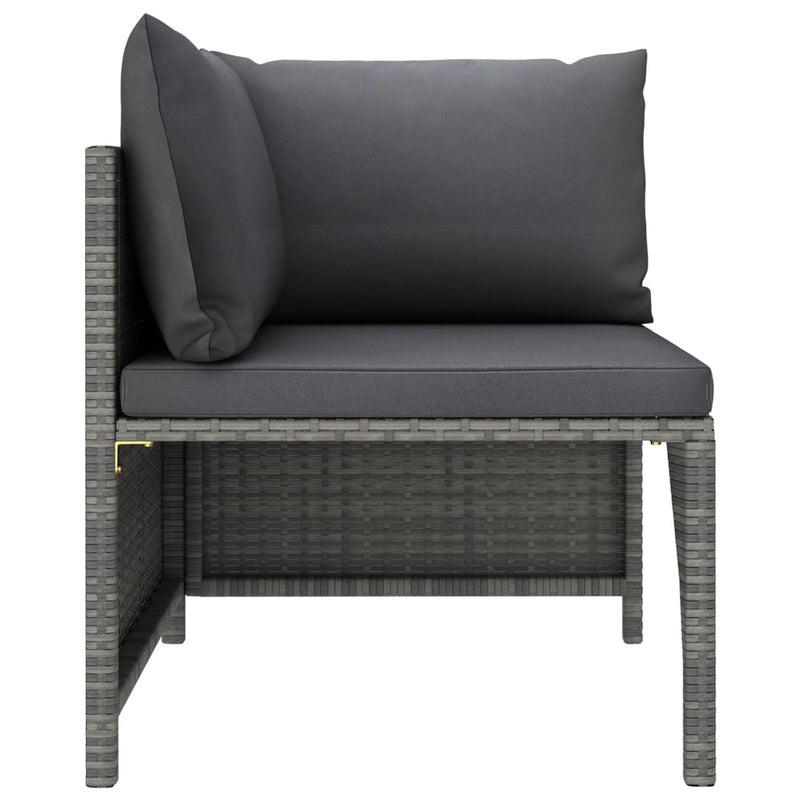 2 Piece Garden Sofa Set with Cushions Grey Poly Rattan Payday Deals