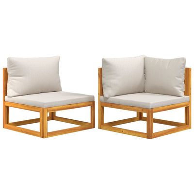 2 Piece Garden Sofa Set with Cushions Solid Wood Acacia Payday Deals