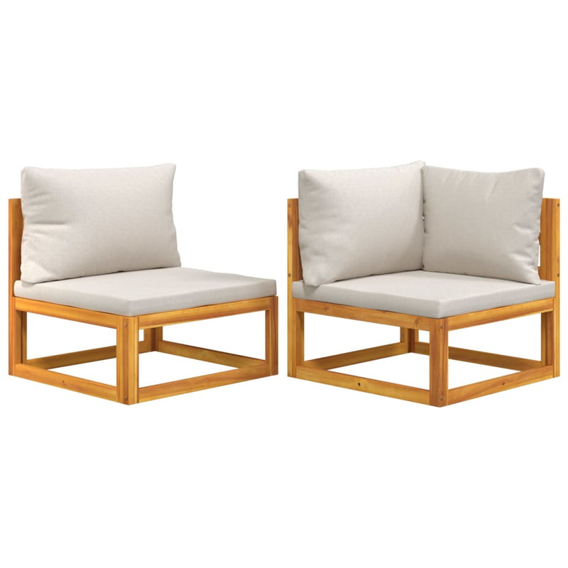 2 Piece Garden Sofa Set with Cushions Solid Wood Acacia Payday Deals