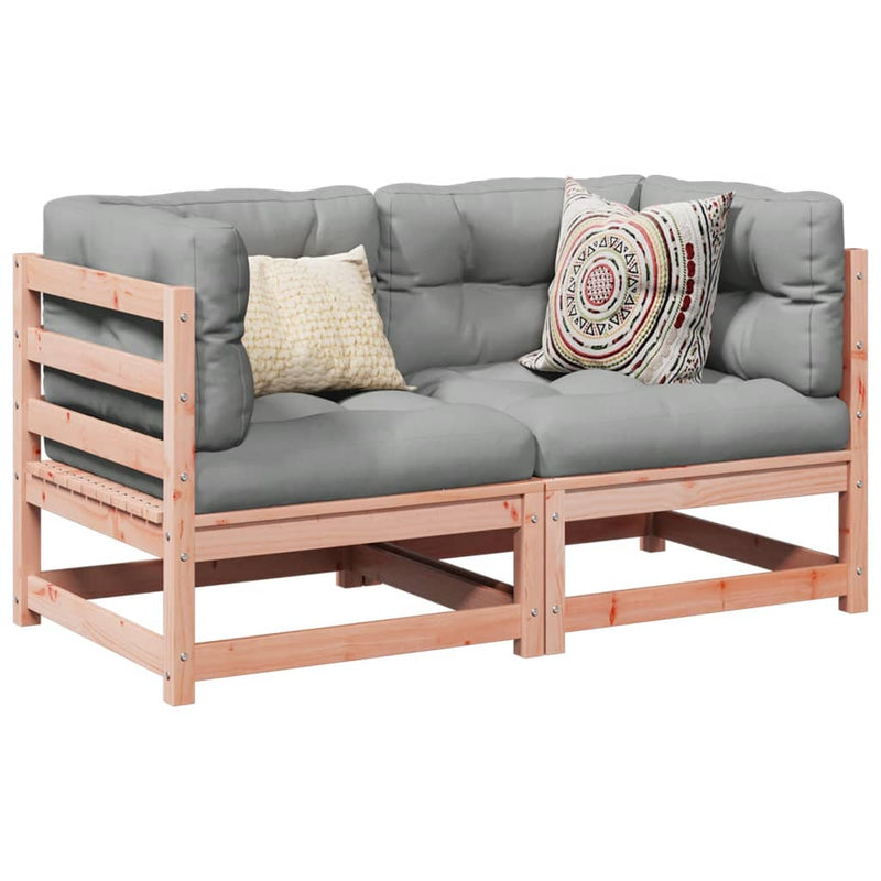 2 Piece Garden Sofa Set with Cushions Solid Wood Douglas Fir Payday Deals