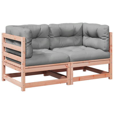2 Piece Garden Sofa Set with Cushions Solid Wood Douglas Fir Payday Deals