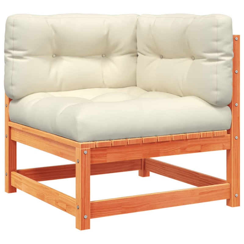 2 Piece Garden Sofa Set with Cushions Wax Brown Solid Wood Pine Payday Deals