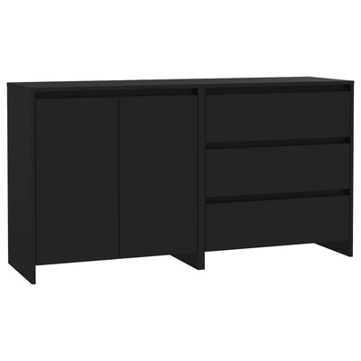 2 Piece Sideboard Black Engineered Wood Payday Deals