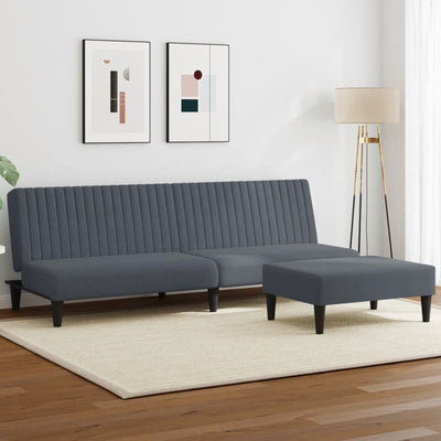 2 Piece Sofa Set Dark Grey Velvet Payday Deals