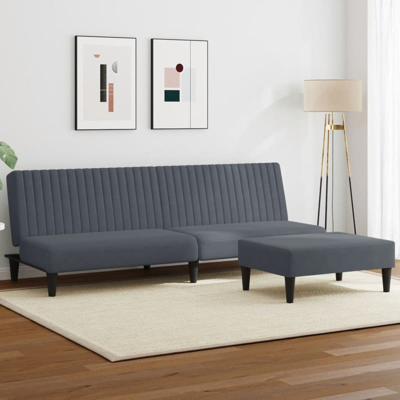 2 Piece Sofa Set Dark Grey Velvet Payday Deals