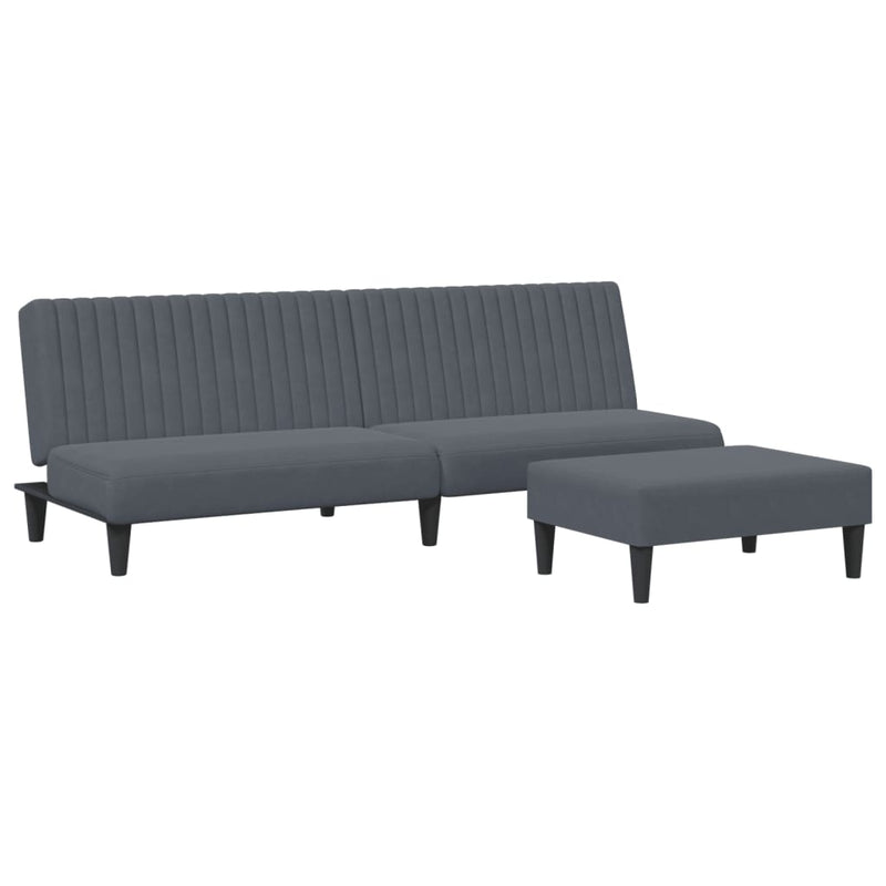 2 Piece Sofa Set Dark Grey Velvet Payday Deals