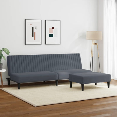 2 Piece Sofa Set Dark Grey Velvet Payday Deals