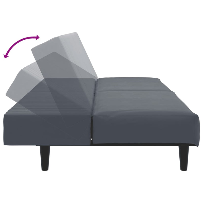 2 Piece Sofa Set Dark Grey Velvet Payday Deals