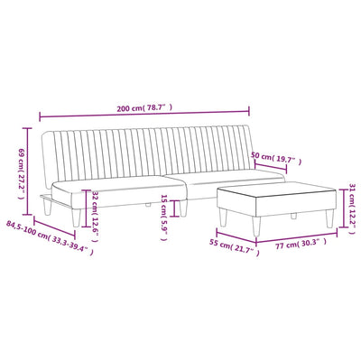 2 Piece Sofa Set Dark Grey Velvet Payday Deals