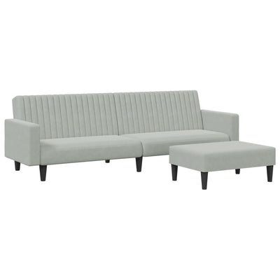 2 Piece Sofa Set Light Grey Velvet Payday Deals