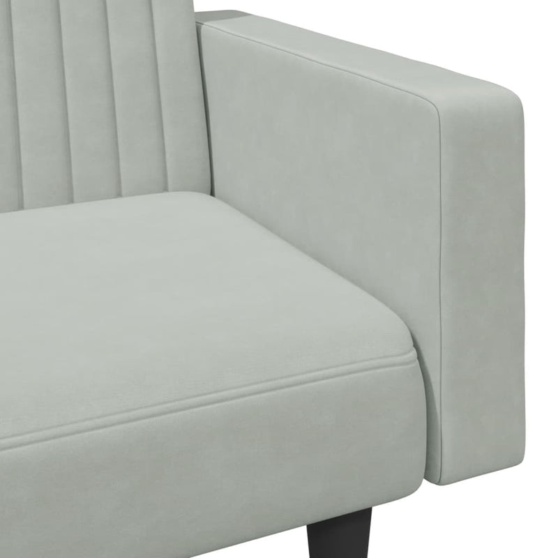 2 Piece Sofa Set Light Grey Velvet Payday Deals