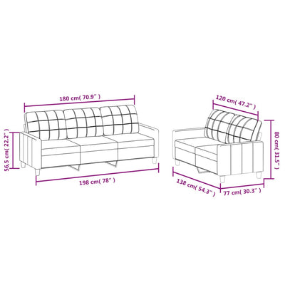 2 Piece Sofa Set with Cushions Black Faux Leather Payday Deals