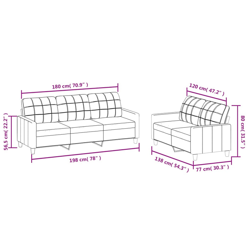 2 Piece Sofa Set with Cushions Black Faux Leather Payday Deals
