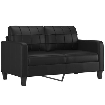 2 Piece Sofa Set with Cushions Black Faux Leather Payday Deals