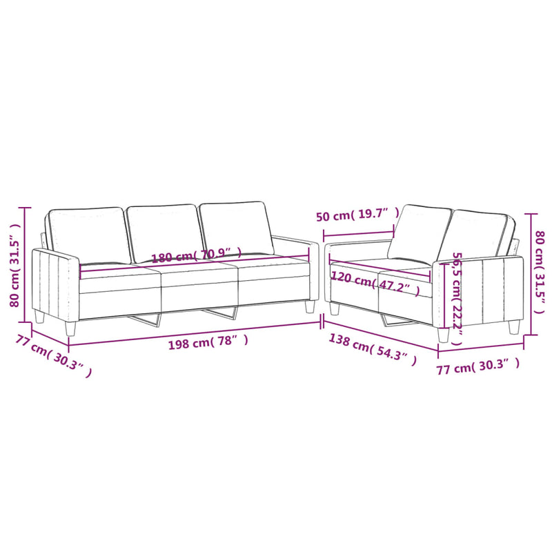 2 Piece Sofa Set with Cushions Black Velvet Payday Deals