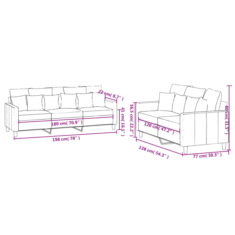 2 Piece Sofa Set with Cushions Black Velvet Payday Deals