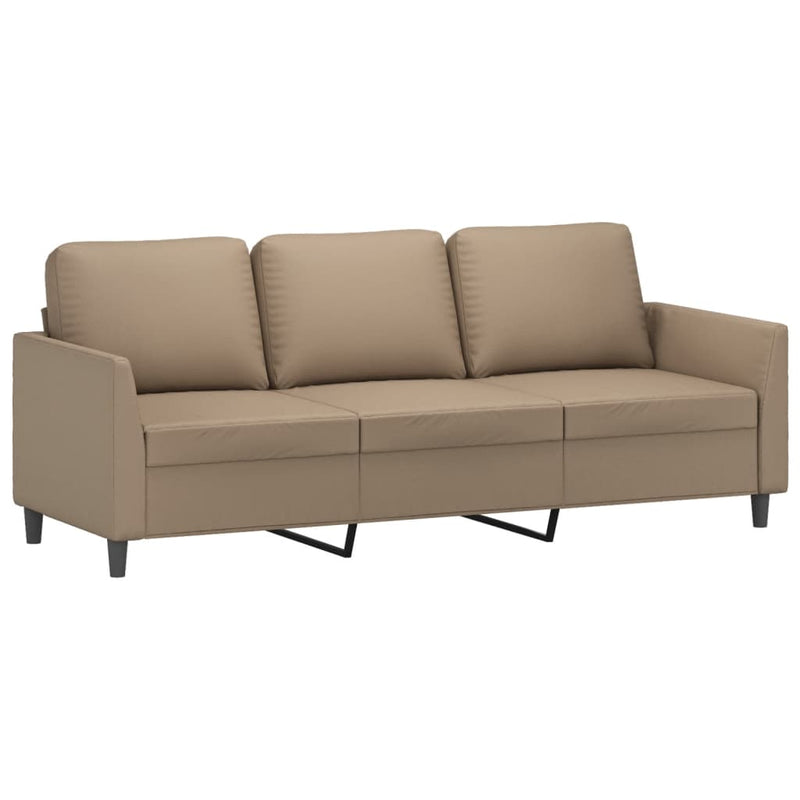 2 Piece Sofa Set with Cushions Cappuccino Faux Leather Payday Deals