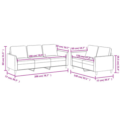 2 Piece Sofa Set with Cushions Cappuccino Faux Leather Payday Deals