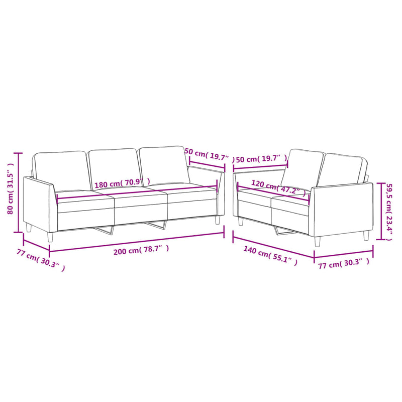 2 Piece Sofa Set with Cushions Cappuccino Faux Leather Payday Deals