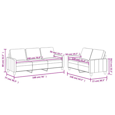 2 Piece Sofa Set with Cushions Cappuccino Faux Leather Payday Deals