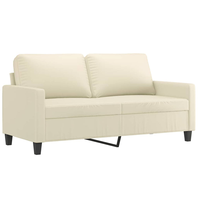 2 Piece Sofa Set with Cushions Cream Faux Leather Payday Deals