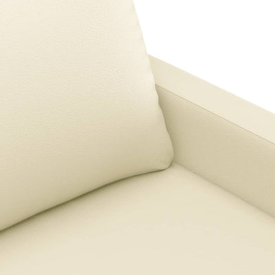 2 Piece Sofa Set with Cushions Cream Faux Leather Payday Deals