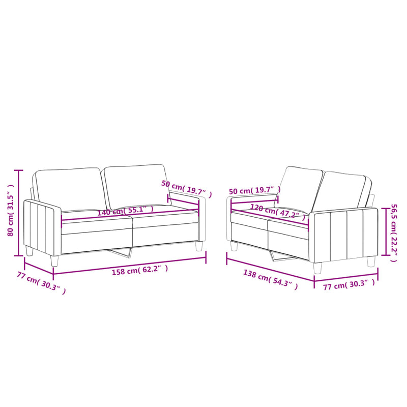 2 Piece Sofa Set with Cushions Cream Faux Leather Payday Deals