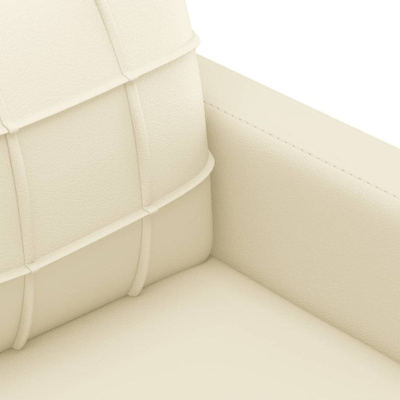 2 Piece Sofa Set with Cushions Cream Faux Leather Payday Deals