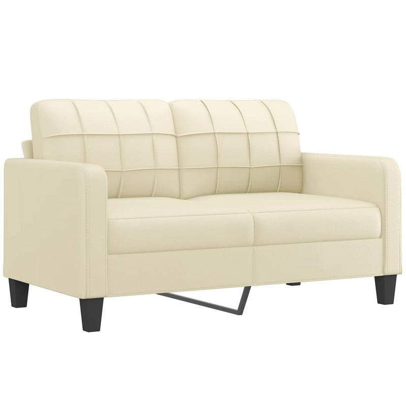 2 Piece Sofa Set with Cushions Cream Faux Leather Payday Deals