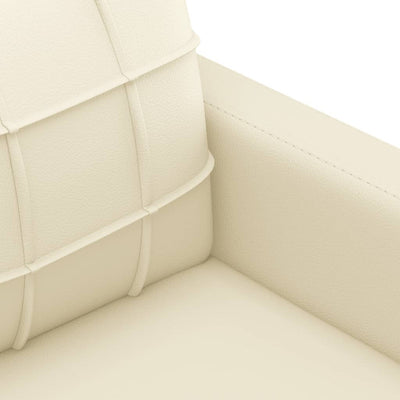 2 Piece Sofa Set with Cushions Cream Faux Leather Payday Deals