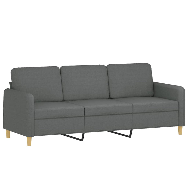 2 Piece Sofa Set with Cushions Dark Grey Fabric Payday Deals