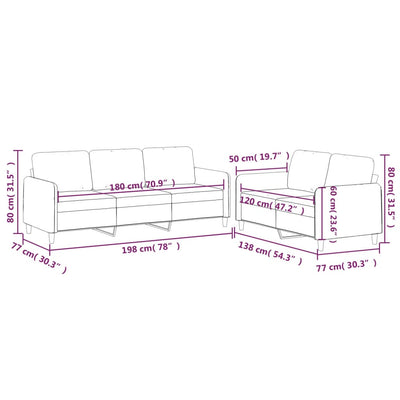 2 Piece Sofa Set with Cushions Dark Grey Fabric Payday Deals