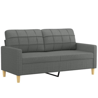 2 Piece Sofa Set with Cushions Dark Grey Fabric Payday Deals