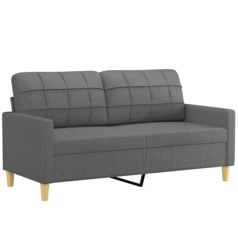 2 Piece Sofa Set with Cushions Dark Grey Fabric Payday Deals