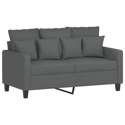 2 Piece Sofa Set with Cushions Dark Grey Fabric Payday Deals