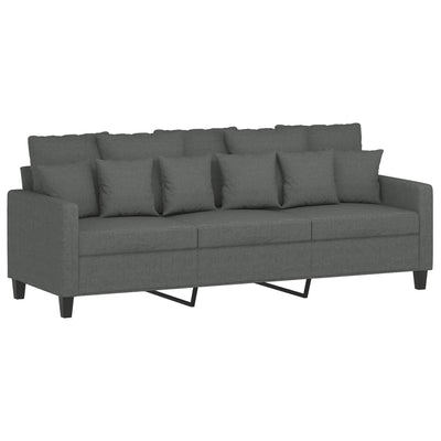 2 Piece Sofa Set with Cushions Dark Grey Fabric Payday Deals