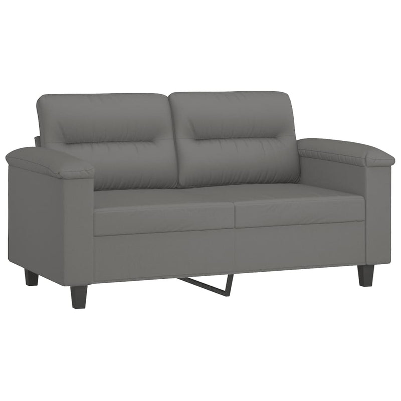 2 Piece Sofa Set with Cushions Dark Grey Microfibre Fabric Payday Deals