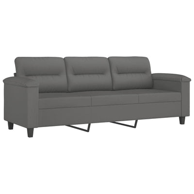 2 Piece Sofa Set with Cushions Dark Grey Microfibre Fabric Payday Deals