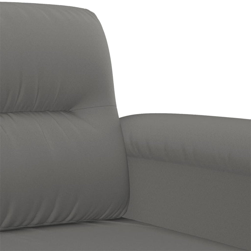 2 Piece Sofa Set with Cushions Dark Grey Microfibre Fabric Payday Deals