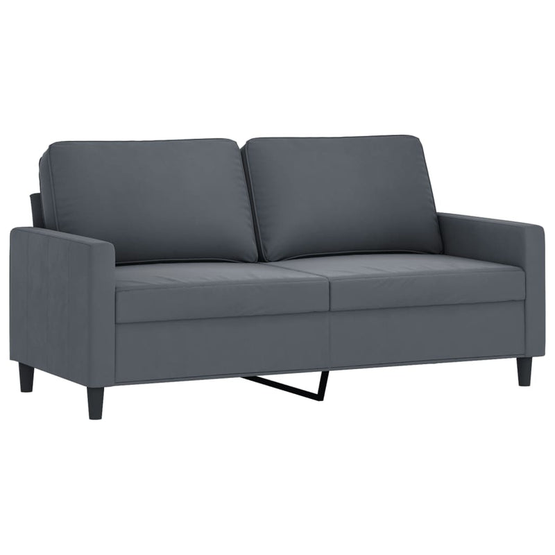 2 Piece Sofa Set with Cushions Dark Grey Velvet Payday Deals