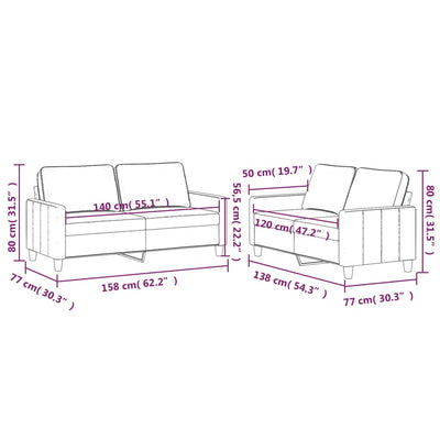 2 Piece Sofa Set with Cushions Dark Grey Velvet Payday Deals