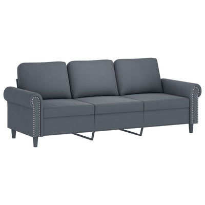 2 Piece Sofa Set with Cushions Dark Grey Velvet Payday Deals