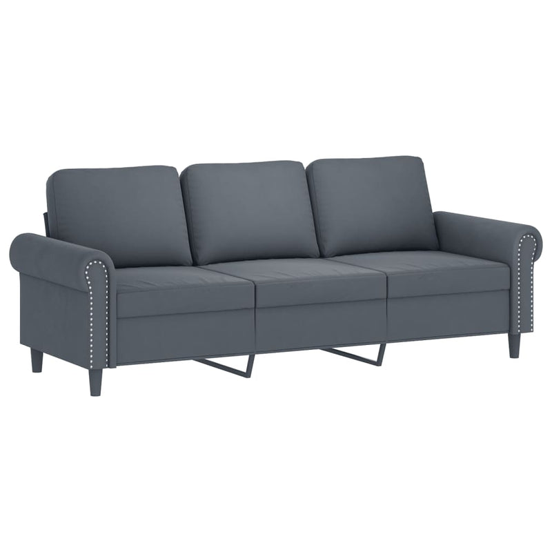 2 Piece Sofa Set with Cushions Dark Grey Velvet Payday Deals